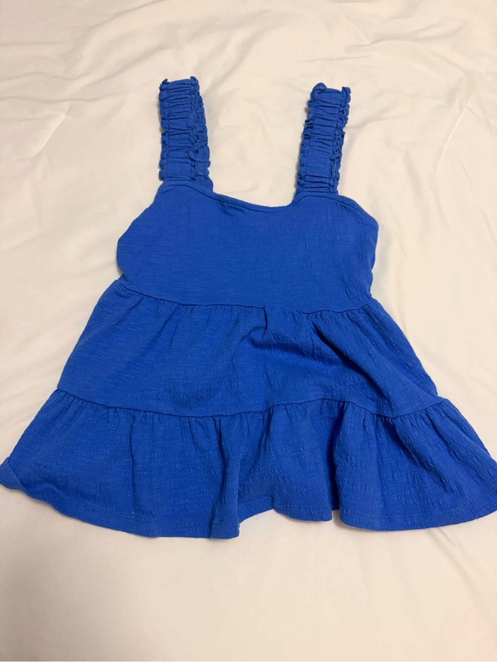 Altar'd State Cobalt Blue Ruffle Strap Tiered Tank